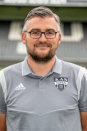Eupen s team manager Michael Radermacher poses for the photographer, in marge of the 2020-2021 photoshoot of Belgian Jupiler Pro League club KAS Eupen, Monday 27 July 2020 in Eupen. BRUNOxFAHY  x05830482x