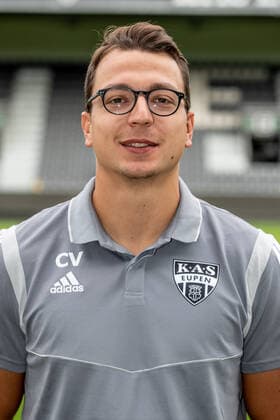 Eupens s warehouse man Cyril Vilvorder poses for the photographer, in marge of the 2020-2021 photoshoot of Belgian Jupiler Pro League club KAS Eupen, Monday 27 July 2020 in Eupen. BRUNOxFAHY  x05830477x