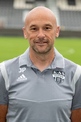 Eupen s physiotherapist Javier Perez poses for the photographer, in marge of the 2020-2021 photoshoot of Belgian Jupiler Pro League club KAS Eupen, Monday 27 July 2020 in Eupen. BRUNOxFAHY  x05830479x
