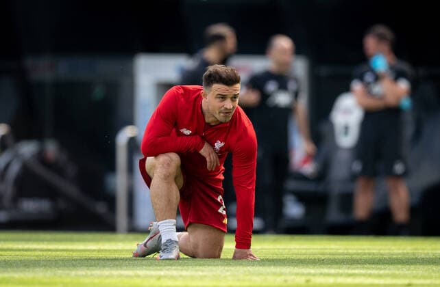 Xherdan Shaqiri of Liverpool pre match during the Premier League match between Newcastle United and Liverpool Football Stadiums around remain empty due to the Covid-19 Pandemic as Government social distancing laws prohibit supporters inside venues resulting in all fixtures being played behind closed doors until further notice at St. James s Park, Newcastle, England on 26 July 2020. Copyright: xAndyxRowlandx PMI-3546-0077