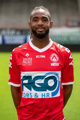 Kortrijk s Ilombe Mboyo poses for the photographer, in marge of the 2020-2021 photoshoot of Belgian Jupiler Pro League club KV Kortrijk, Tuesday 28 July 2020 in Kortrijk. KURTxDESPLENTER  x2522337x