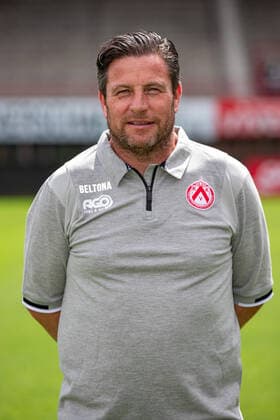 Kortrijk s assistant coach Jordi Lemiengre poses for the photographer, in marge of the 2020-2021 photoshoot of Belgian Jupiler Pro League club KV Kortrijk, Tuesday 28 July 2020 in Kortrijk. KURTxDESPLENTER  x05831181x