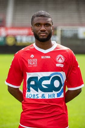 Kortrijk s Teren Moffi poses for the photographer, in marge of the 2020-2021 photoshoot of Belgian Jupiler Pro League club KV Kortrijk, Tuesday 28 July 2020 in Kortrijk. KURTxDESPLENTER  x05831165x