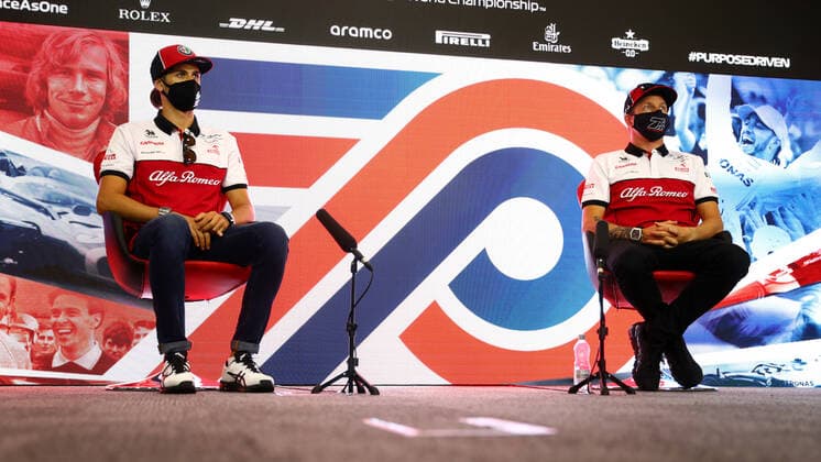 Motorsports: FIA Formula One World Championship, WM, Weltmeisterschaft 2020, Grand Prix of Great Britain Motorsports: FIA Formula One World Championship 2020, Grand Prix of Great Britain, 99 Antonio Giovinazzi (ITA, Alfa Romeo Racing ORLEN), 7 Kimi Raikkonen (FIN, Alfa Romeo Racing ORLEN),