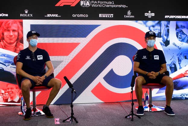 Motorsports: FIA Formula One World Championship, WM, Weltmeisterschaft 2020, Grand Prix of Great Britain Motorsports: FIA Formula One World Championship 2020, Grand Prix of Great Britain, 26 Daniil Kvyat (RUS, Scuderia AlphaTauri Honda), 10 Pierre Gasly (FRA, Scuderia AlphaTauri Honda),