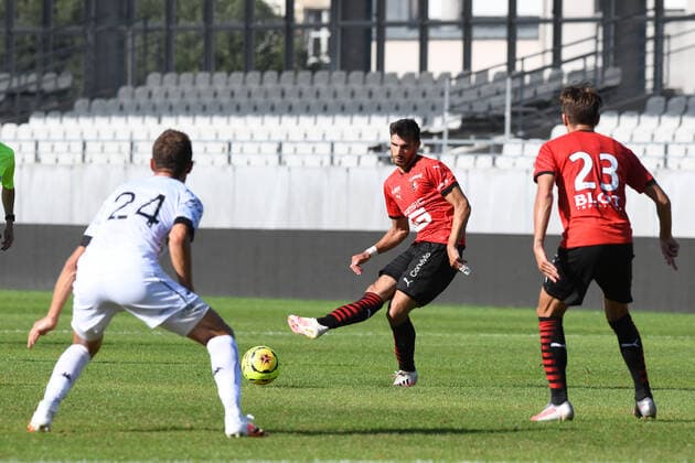 Fußball, Testspiel, Stade Rennes - SCO Angers Martin Terrier (Rennes) FOOTBALL : Stade Rennais vs Angers SCO - Match amical - 01 08 2020 RonanHoussin Panoramic 