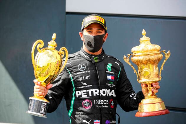 Bilder des Jahres 2020, Sport 08 August Sport Themen der Woche KW31 Sport Bilder des Tages Motorsports: FIA Formula One World Championship, WM, Weltmeisterschaft 2020, Grand Prix of Great Britain Motorsports: FIA Formula One World Championship 2020, Grand Prix of Great Britain, 44 Lewis Hamilton (GBR, Mercedes-AMG Petronas Formula One Team), *** Local Caption *** Photo: Steven Tee LAT Motorsport Images FIA Pool via HOCH ZWEI Silverstone Great Britain Poolfoto HOCH ZWEI Pool Motorsport Images ,EDITORIAL USE ONLY