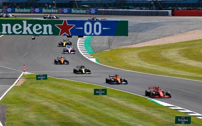 Motorsports: FIA Formula One World Championship, WM, Weltmeisterschaft 2020, Grand Prix of Great Britain, 16 Charles Leclerc (MCO, Scuderia Ferrari Mission Winnow), 55 Carlos Sainz (ESP, McLaren F1 Team), Silverstone Great Britain