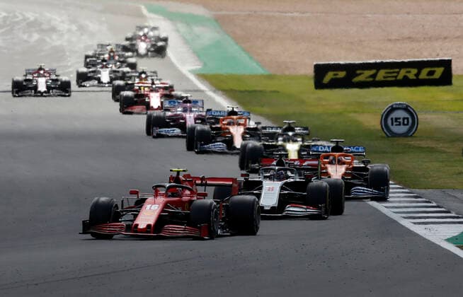 Motorsports: FIA Formula One World Championship, WM, Weltmeisterschaft 2020, Grand Prix of Great Britain Motorsports: FIA Formula One World Championship 2020, Grand Prix of Great Britain, 16 Charles Leclerc (MCO, Scuderia Ferrari Mission Winnow), 8 Romain Grosjean (FRA, Haas F1 Team),