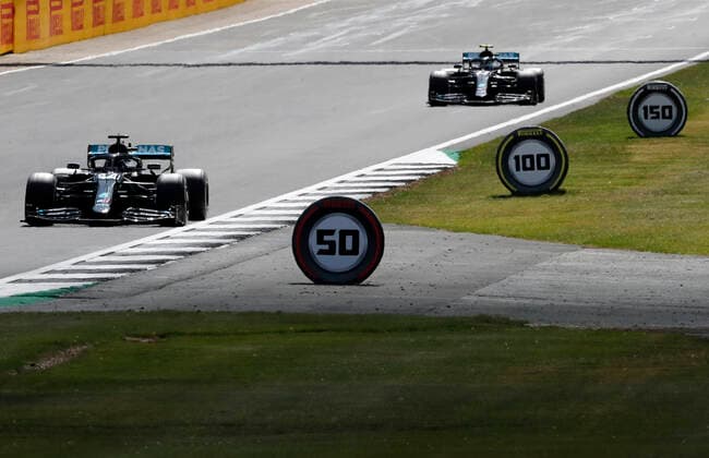 Motorsports: FIA Formula One World Championship, WM, Weltmeisterschaft 2020, Grand Prix of Great Britain Motorsports: FIA Formula One World Championship 2020, Grand Prix of Great Britain, 44 Lewis Hamilton (GBR, Mercedes-AMG Petronas Formula One Team), 77 Valtteri Bottas (FIN, Mercedes-AMG Petronas Formula One Team),