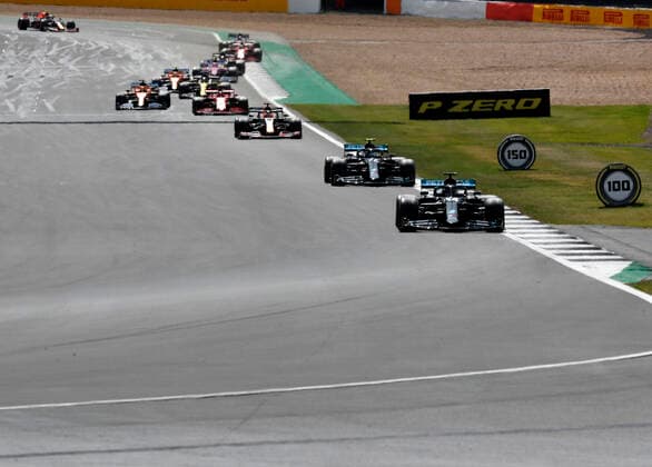 Motorsports: FIA Formula One World Championship, WM, Weltmeisterschaft 2020, Grand Prix of Great Britain Motorsports: FIA Formula One World Championship 2020, Grand Prix of Great Britain, 44 Lewis Hamilton (GBR, Mercedes-AMG Petronas Formula One Team), 77 Valtteri Bottas (FIN, Mercedes-AMG Petronas Formula One Team),