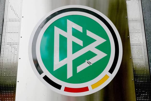 Fußball - DFB - Deutscher Fussball Bund Logo am 01.08.2020 beim DFB in Frankfurt Logo des DFB Deutschen Fussball Bund am Standort in Frankfurt.