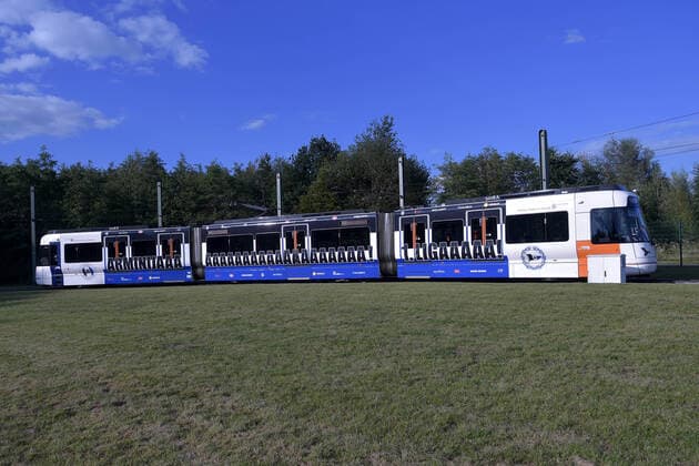 04-08-2020 pmk NC125363 Fussball Herren Bundesliga Saison 2020 2021 DSC Arminia Bielefeld Stadtbahn Buendnisbahn Ostwestfalen Jungfernfahrt