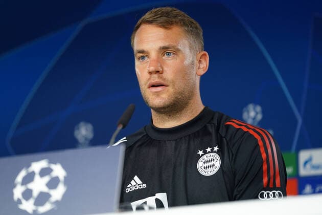 FC Bayern Muenchen Training And press conference, PK, Pressekonferenz MUNICH, GERMANY - AUGUST 07: Manuel Neuer attends a Bayern Muenchen press conference ahead of their UEFA Champions League round of 16 second leg match against Chelsea FC at Saebener Strasse training ground on August 07, 2020 in Munich, Germany. (Photo by M. Donato FC Bayern) Munich Saebener Strasse training ground Bavaria Germany