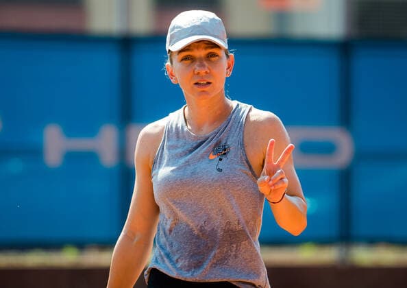 August 9, 2020, Prague, CZECH REPUBLIC: Simona Halep of Romania during practice at the 2020 Prague Open WTA, Tennis Damen International tennis tournament Prague CZECH REPUBLIC - ZUMAa181 20200809_zaa_a181_045 Copyright: xRobxPrangex