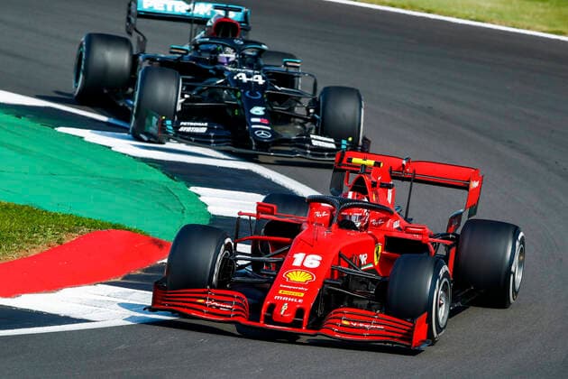 Motorsports: FIA Formula One World Championship, WM, Weltmeisterschaft 2020, Grand Prix of 70th Anniversary, 16 Charles Leclerc (MCO, Scuderia Ferrari Mission Winnow), 44 Lewis Hamilton (GBR, Mercedes-AMG Petronas Formula One Team), Silverstone Great Britain