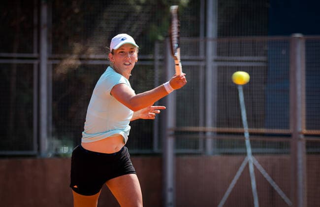 August 9, 2020, Prague, CZECH REPUBLIC: Elise Mertens of Belgium in action during the second qualifications round at the 2020 Prague Open WTA, Tennis Damen International tennis tournament Prague CZECH REPUBLIC - ZUMAa181 20200809_zaa_a181_109 Copyright: xRobxPrangex