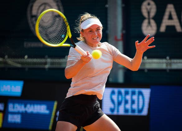August 9, 2020, Prague, CZECH REPUBLIC: Aliaksandra Sasnovich of Belarus in action during the second qualifications round against Elena-Gabriela Ruse of Romania at the 2020 Prague Open WTA, Tennis Damen International tennis tournament Prague CZECH REPUBLIC - ZUMAa181 20200809_zaa_a181_121 Copyright: xRobxPrangex