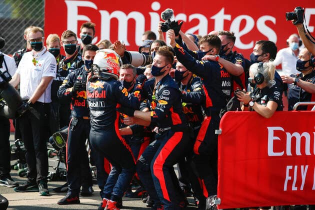Motorsports: FIA Formula One World Championship, WM, Weltmeisterschaft 2020, Grand Prix of 70th Anniversary, 33 Max Verstappen (NLD, Aston Martin Red Bull Racing), Silverstone Great Britain