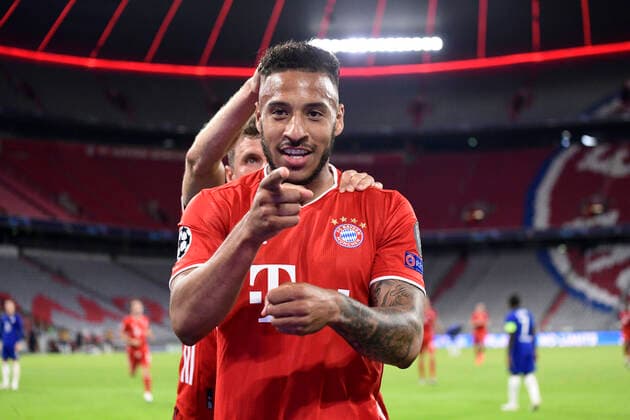 08.08.2020, FC Bayern Muenchen - FC Chelsea 08.08.2020, Fussball Championsleague 2019 2020, Achtelfinale, FC Bayern Muenchen - FC Chelsea, in der Allianz-Arena München. Corentin Tolisso ( FC Bayern München) Torjubel zum 3:1. Foto: Bernd Feil M.i.S. Pool Nur für journalistische Zwecke! Only for editorial use! Gemäß den Vorgaben der DFL Deutsche Fußball Liga ist es untersagt, in dem Stadion und oder vom Spiel angefertigte Fotoaufnahmen in Form von Sequenzbildern und oder videoähnlichen Fotostrecken zu verwerten bzw. verwerten zu lassen. DFL regulations prohibit any use of photographs as image sequences and or quasi-video. National and international NewsAgencies OUT. München Bayern Deutschland