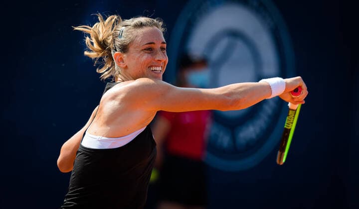August 11, 2020, Prague, CZECH REPUBLIC: Petra Martic of Croatia in action during the first round against Varvara Gracheva of Russia at the 2020 Prague Open WTA, Tennis Damen International tennis tournament Prague CZECH REPUBLIC - ZUMAa181 20200811_zaa_a181_039 Copyright: xRobxPrangex