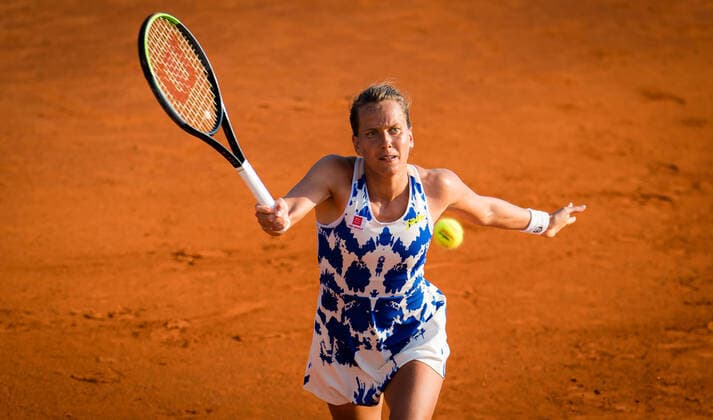 August 11, 2020, Prague, CZECH REPUBLIC: Barbora Strycova of the Czech Republic in action during the first round against Sara Sorribes of Spain at the 2020 Prague Open WTA, Tennis Damen International tennis tournament Prague CZECH REPUBLIC - ZUMAa181 20200811_zaa_a181_130 Copyright: xRobxPrangex