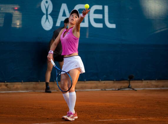 August 11, 2020, Prague, CZECH REPUBLIC: Laura Siegemund of Germany in action during the first round against Mayar Sherif of Egypt at the 2020 Prague Open WTA, Tennis Damen International tennis tournament Prague CZECH REPUBLIC - ZUMAa181 20200811_zaa_a181_155 Copyright: xRobxPrangex