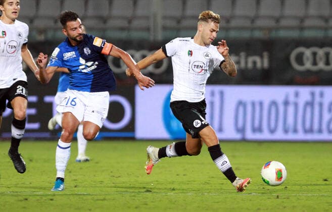 Photo LaPresse - Tano Pecoraro 11 August 2020 City La Spezia - (Italy) Soccer Spezia vs Chievo Italian Football Championship League BKT 2019 2020 - "Alberto Picco" Stadium in the pic: ricci matteo  Copyright: xTanoxPecoraro LaPresse LaPresse x