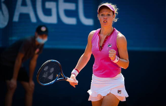 August 12, 2020, Prague, CZECH REPUBLIC: Laura Siegemund of Germany ahead of her second-round match against Mayar Sherif of Egypt at the 2020 Prague Open WTA, Tennis Damen International tennis tournament Prague CZECH REPUBLIC - ZUMAa181 20200812_zaa_a181_028 Copyright: xRobxPrangex