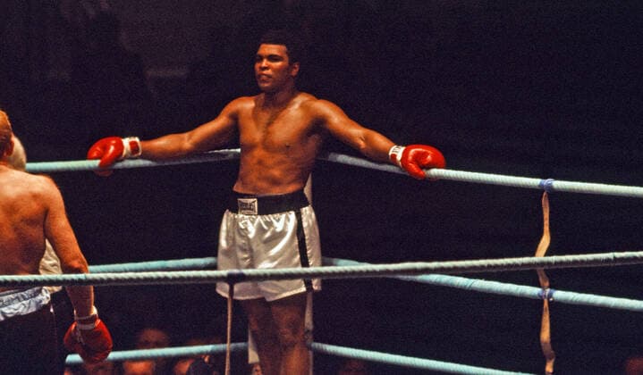 24.05.76 Boxen Cassius Clay Muhammad Ali - Richard Dunn Deutschland, München, 24.05.1976, Boxen, WM Schwergewichtskampf Cassius Clay alias Muhammad Ali (USA) vs. Richard Dunn (GBR): Muhammad Ali. *** 24 05 76 boxing Cassius Clay Muhammad Ali Richard Dunn Germany, Munich, 24 05 1976, boxing, world championship heavyweight fight Cassius Clay alias Muhammad Ali USA vs Richard Dunn GBR Muhammad Ali