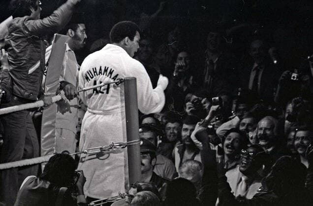24.05.76 Boxen Cassius Clay Muhammad Ali - Richard Dunn Deutschland, München, 24.05.1976, Boxen, WM Schwergewichtskampf Cassius Clay alias Muhammad Ali (USA) vs. Richard Dunn (GBR): Muhammad Ali. *** 24 05 76 boxing Cassius Clay Muhammad Ali Richard Dunn Germany, Munich, 24 05 1976, boxing, world championship heavyweight fight Cassius Clay alias Muhammad Ali USA vs Richard Dunn GBR Muhammad Ali