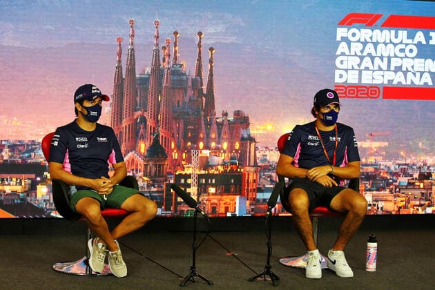 Motorsports: FIA Formula One World Championship, WM, Weltmeisterschaft 2020, Grand Prix of Spain Motorsports: FIA Formula One World Championship 2020, Grand Prix of Spain, 11 Sergio Perez (MEX, BWT Racing Point F1 Team), 18 Lance Stroll (CAN, BWT Racing Point F1 Team),
