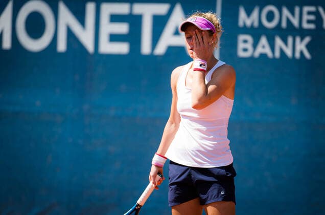 August 13, 2020, Prague, CZECH REPUBLIC: Laura Siegemund of Germany in action during the second round against Sara Sorribes Tormo of Spain at the 2020 Prague Open WTA, Tennis Damen International tennis tournament Prague CZECH REPUBLIC - ZUMAa181 20200813_zaa_a181_085 Copyright: xRobxPrangex