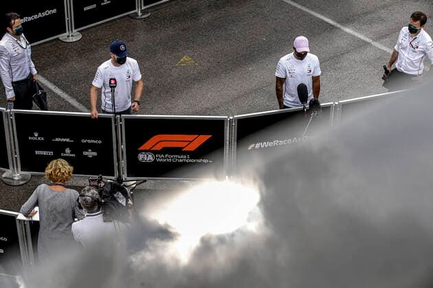 Motorsports: FIA Formula One World Championship, WM, Weltmeisterschaft 2020, Grand Prix of Spain, 77 Valtteri Bottas (FIN, Mercedes-AMG Petronas Formula One Team), 44 Lewis Hamilton (GBR, Mercedes-AMG Petronas Formula One Team), Barcelona Spain