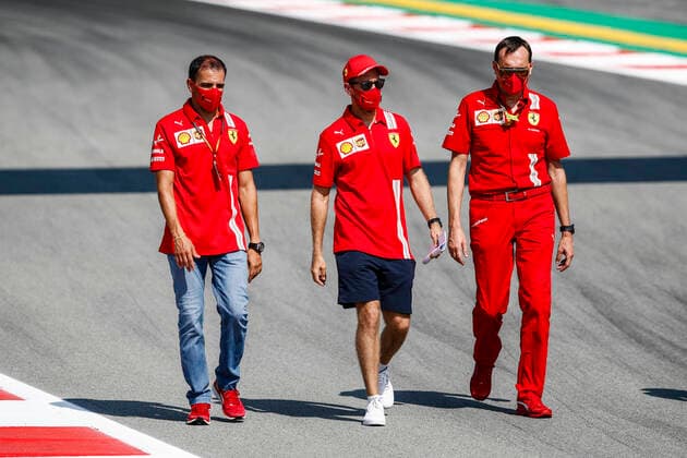 Motorsports: FIA Formula One World Championship, WM, Weltmeisterschaft 2020, Grand Prix of Spain, Marc Gene (ESP), 5 Sebastian Vettel (GER, Scuderia Ferrari Mission Winnow), Barcelona Spain