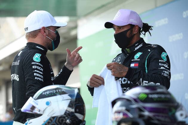 Motorsports: FIA Formula One World Championship, WM, Weltmeisterschaft 2020, Grand Prix of Spain Motorsports: FIA Formula One World Championship 2020, Grand Prix of Spain, 77 Valtteri Bottas (FIN, Mercedes-AMG Petronas Formula One Team), 44 Lewis Hamilton (GBR, Mercedes-AMG Petronas Formula One Team),
