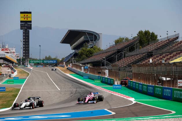 Motorsports: FIA Formula One World Championship, WM, Weltmeisterschaft 2020, Grand Prix of Spain, 10 Pierre Gasly (FRA, Scuderia AlphaTauri Honda), 11 Sergio Perez (MEX, BWT Racing Point F1 Team), Barcelona Spain