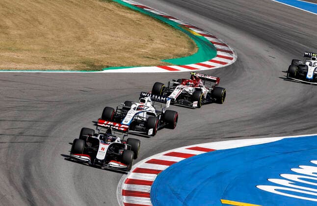 Motorsports: FIA Formula One World Championship, WM, Weltmeisterschaft 2020, Grand Prix of Spain, 8 Romain Grosjean (FRA, Haas F1 Team), 63 George Russell (GBR, Williams Racing), 99 Antonio Giovinazzi (ITA, Alfa Romeo Racing ORLEN), Barcelona Spain