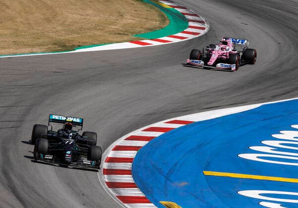 Motorsports: FIA Formula One World Championship, WM, Weltmeisterschaft 2020, Grand Prix of Spain, 77 Valtteri Bottas (FIN, Mercedes-AMG Petronas Formula One Team), 11 Sergio Perez (MEX, BWT Racing Point F1 Team), Barcelona Spain