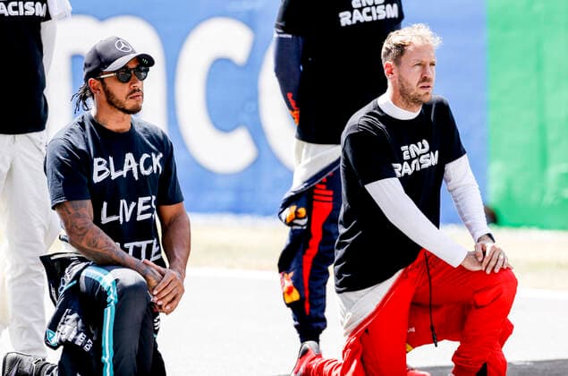 Motorsports: FIA Formula One World Championship, WM, Weltmeisterschaft 2020, Grand Prix of Spain, 44 Lewis Hamilton (GBR, Mercedes-AMG Petronas Formula One Team), 5 Sebastian Vettel (GER, Scuderia Ferrari Mission Winnow), Barcelona Spain