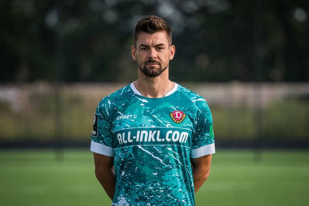 Torwart Patrick Wiegers; Porträtfotos der SG Dynamo Dresden; Fußball, Fussball, 3. Liga, Saison 2020 2021, Kopf, Kopffoto, Porträt, Portrait, AOK Plus Walter-Fritzsch-Akademie Dresden; 14. August 2020;