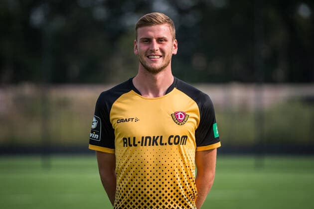 Christoph Daferner; Porträtfotos der SG Dynamo Dresden; Fußball, Fussball, 3. Liga, Saison 2020 2021, Kopf, Kopffoto, Porträt, Portrait, AOK Plus Walter-Fritzsch-Akademie Dresden; 14. August 2020;