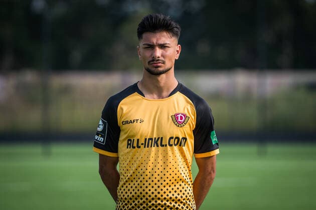Osman Atilgan; Porträtfotos der SG Dynamo Dresden; Fußball, Fussball, 3. Liga, Saison 2020 2021, Kopf, Kopffoto, Porträt, Portrait, AOK Plus Walter-Fritzsch-Akademie Dresden; 14. August 2020;