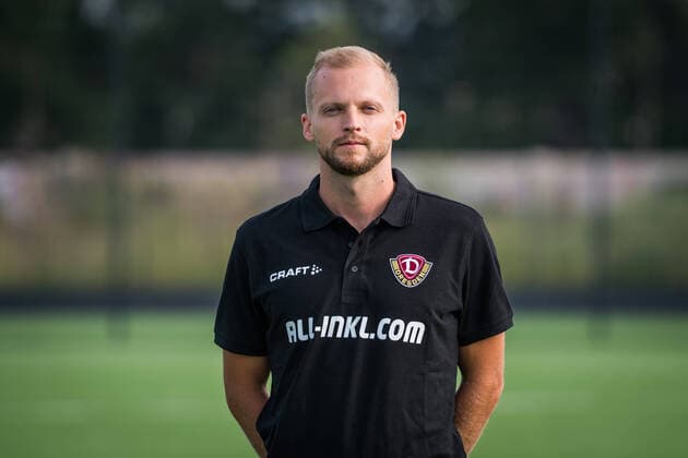 Jacob Wolf (Sportwissenschaftler); Porträtfotos der SG Dynamo Dresden; Fußball, Fussball, 3. Liga, Saison 2020 2021, Kopf, Kopffoto, Porträt, Portrait, AOK Plus Walter-Fritzsch-Akademie Dresden; 14. August 2020;