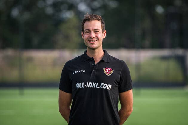 Korbinian Dötter (Doetter) (Physiotherapeut); Porträtfotos der SG Dynamo Dresden; Fußball, Fussball, 3. Liga, Saison 2020 2021, Kopf, Kopffoto, Porträt, Portrait, AOK Plus Walter-Fritzsch-Akademie Dresden; 14. August 2020;