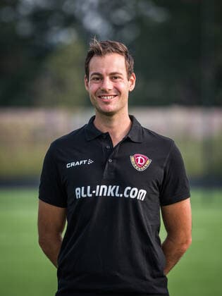 Korbinian Dötter (Doetter) (Physiotherapeut); Porträtfotos der SG Dynamo Dresden; Fußball, Fussball, 3. Liga, Saison 2020 2021, Kopf, Kopffoto, Porträt, Portrait, AOK Plus Walter-Fritzsch-Akademie Dresden; 14. August 2020;