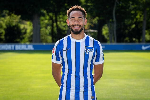 Fussball Berlin 17.08.2020 Saison 2020 2021 1. BL DFL Hertha BSC Berlin Porträttermin 2020 2021 Matheus Cunha (Hertha BSC, No.09)