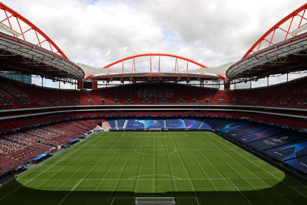 FOOTBALL : Conference de presse et entrainement - RB Leipzig vs Paris Saint-Germain - 1 2 - Phase finale - UEFA Ligue des Champions - Final 8 - Lisbonne - 17 08 2020 LISBON, PORTUGAL - AUGUST 17: General view inside the stadium ahead of a RB Leipzig training session at Estadio do Lisboa e Benfica on August 17, 2020 in Lisbon, Portugal. Lisbonne Portugal
