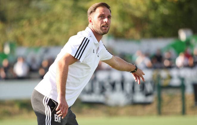 Fußball, Trainerhistorie Borussia Neunkirchen von 1920 bis heute 15.08.2020, xmohx, Fussball Landespokal Saarland 1 4 Finale, SV Auersmacher - Borussia Neunkirchen emspor, v.l. Trainer Björn Klos (Neunkirchen) (DFL DFB REGULATIONS PROHIBIT ANY USE OF PHOTOGRAPHS as IMAGE SEQUENCES and or QUASI-VIDEO) Ausersmacher