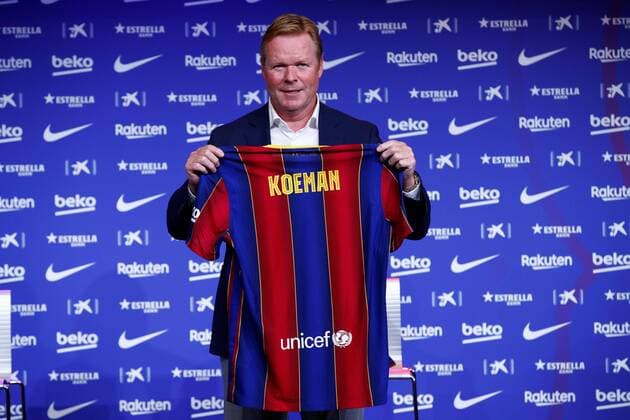 Sport Themen der Woche KW34 Dutch Ronald Koeman during his presentation as the club s new head coach in Barcelona, Spain, 19 August 2020. Koeman, who has just rescinded contract with the Dutch National soccer team, has signed for a two year contract until 30 June 2022. Barcelona fC presents Ronald Koeman as new head coach !ACHTUNG: NUR REDAKTIONELLE NUTZUNG!  Copyright: xAlejandroxGarciax GRAFCAT735 20200819-637334596503139491